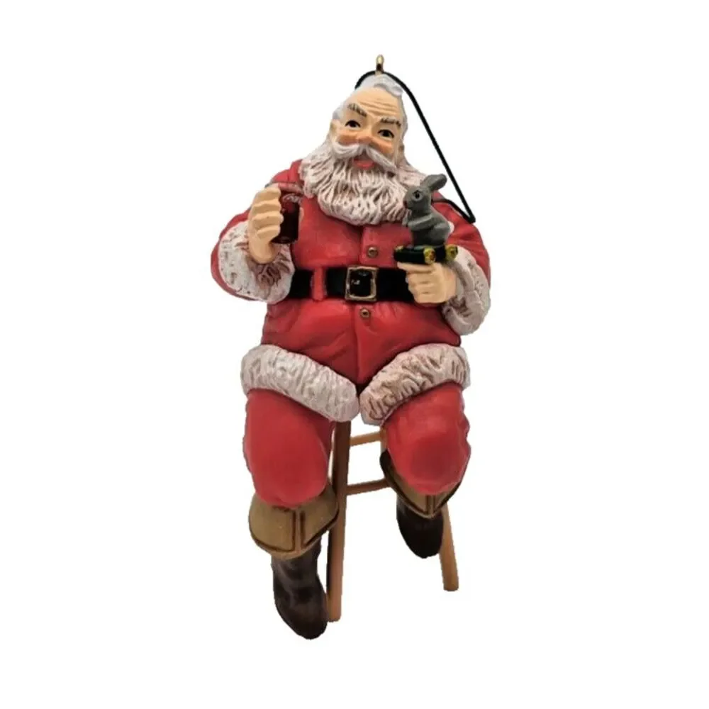 2 Coca Cola Ornament Santa Claus‎  1990